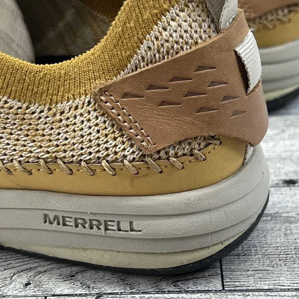 Merrell Gridway Canvas Lace Up Sneakers Gold Yellow Womens Size 7‎